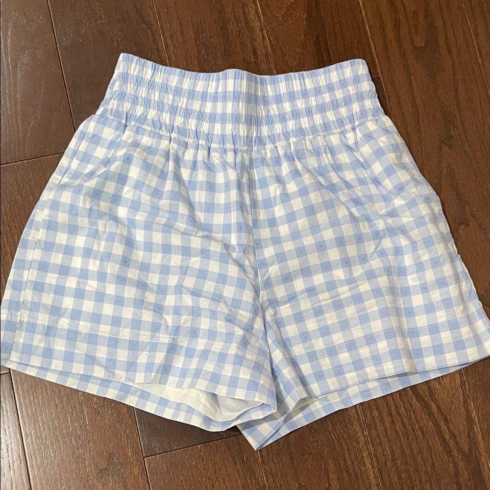 Hill House Blue and White Gingham Women Shorts
